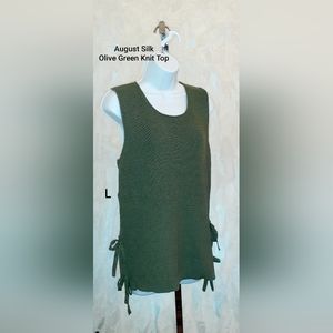 August Silk Olive Green Sweater L